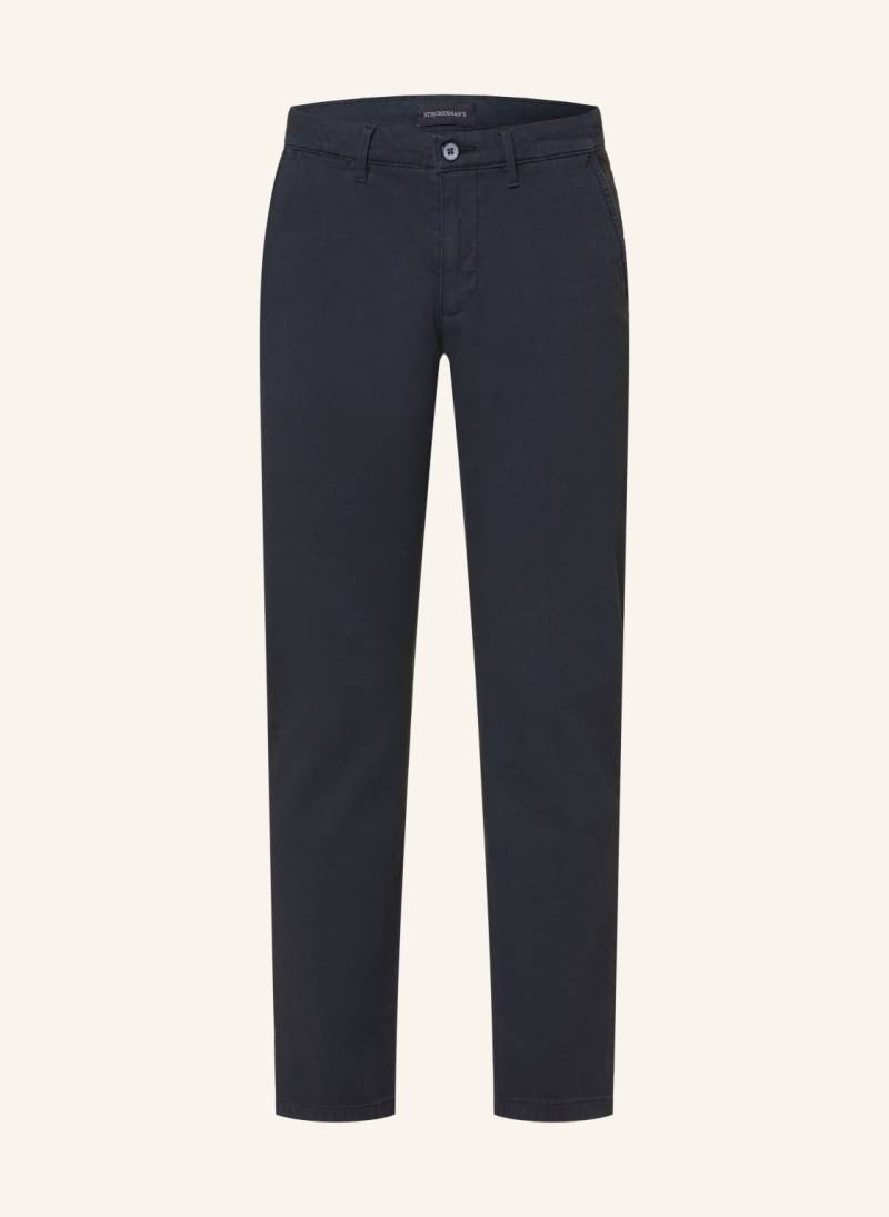 Strokesman's Piqué-Chino Slim Fit blau von STROKESMAN'S