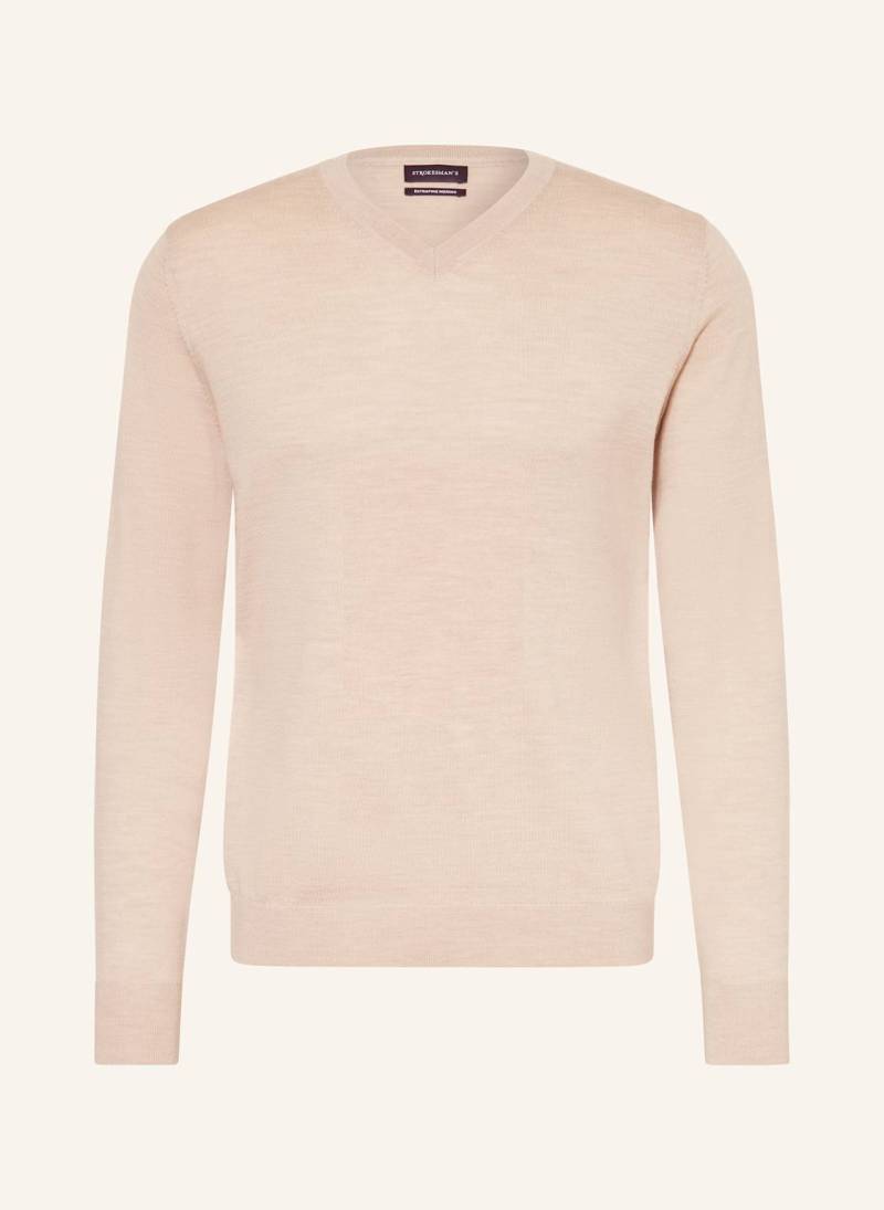 Strokesman's Pullover Aus Merinowolle beige von STROKESMAN'S