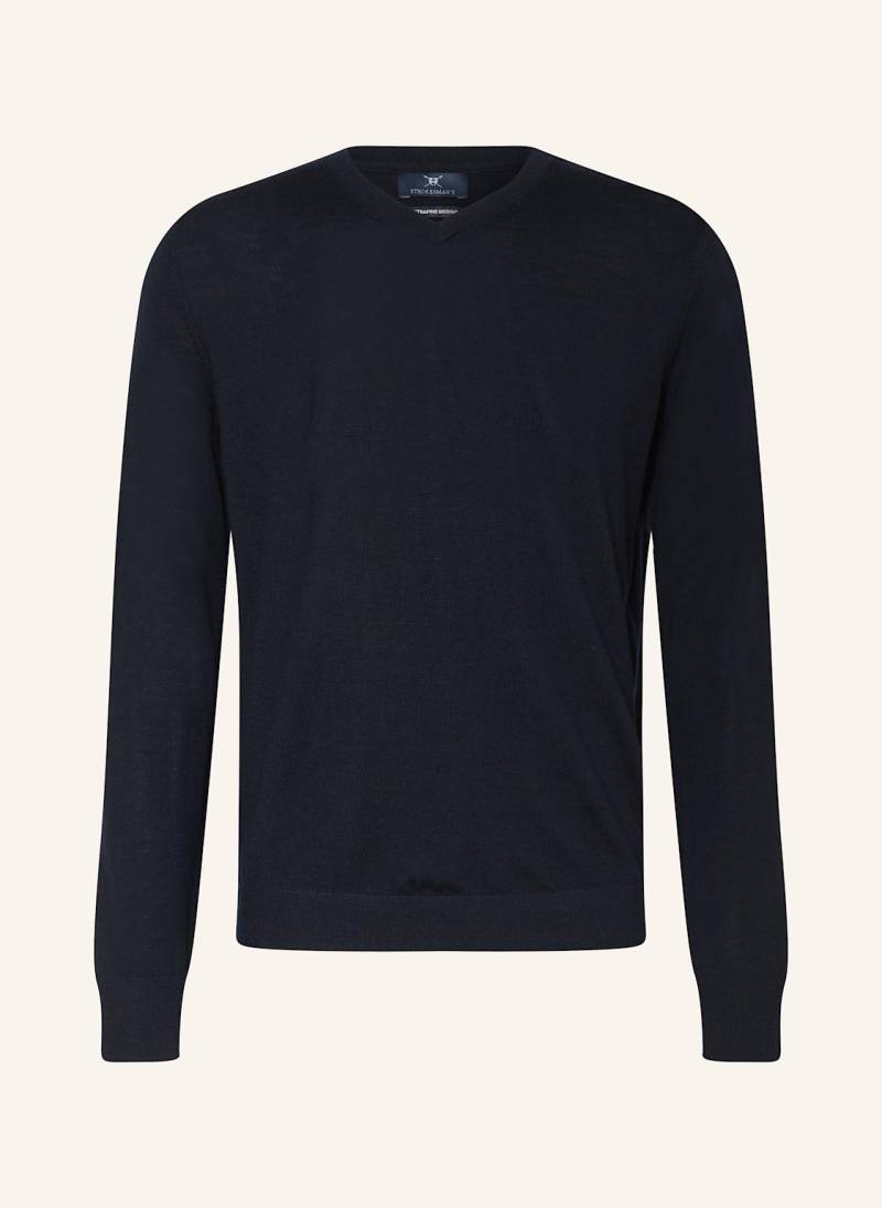Strokesman's Pullover Aus Merinowolle blau von STROKESMAN'S