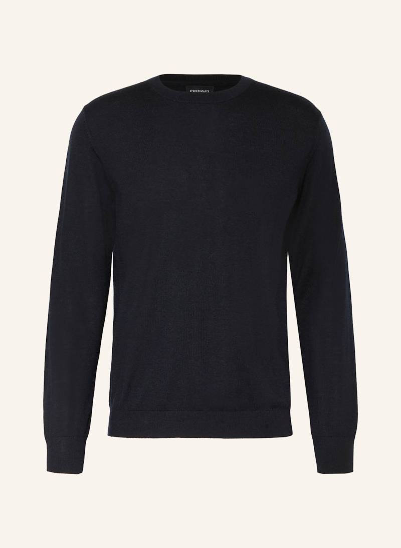 Strokesman's Pullover Aus Merinowolle blau von STROKESMAN'S