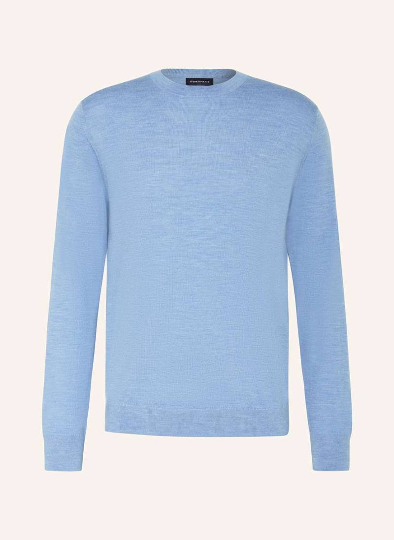Strokesman's Pullover Aus Merinowolle blau von STROKESMAN'S