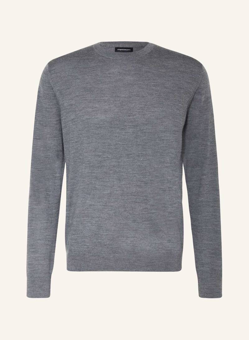 Strokesman's Pullover Aus Merinowolle grau von STROKESMAN'S