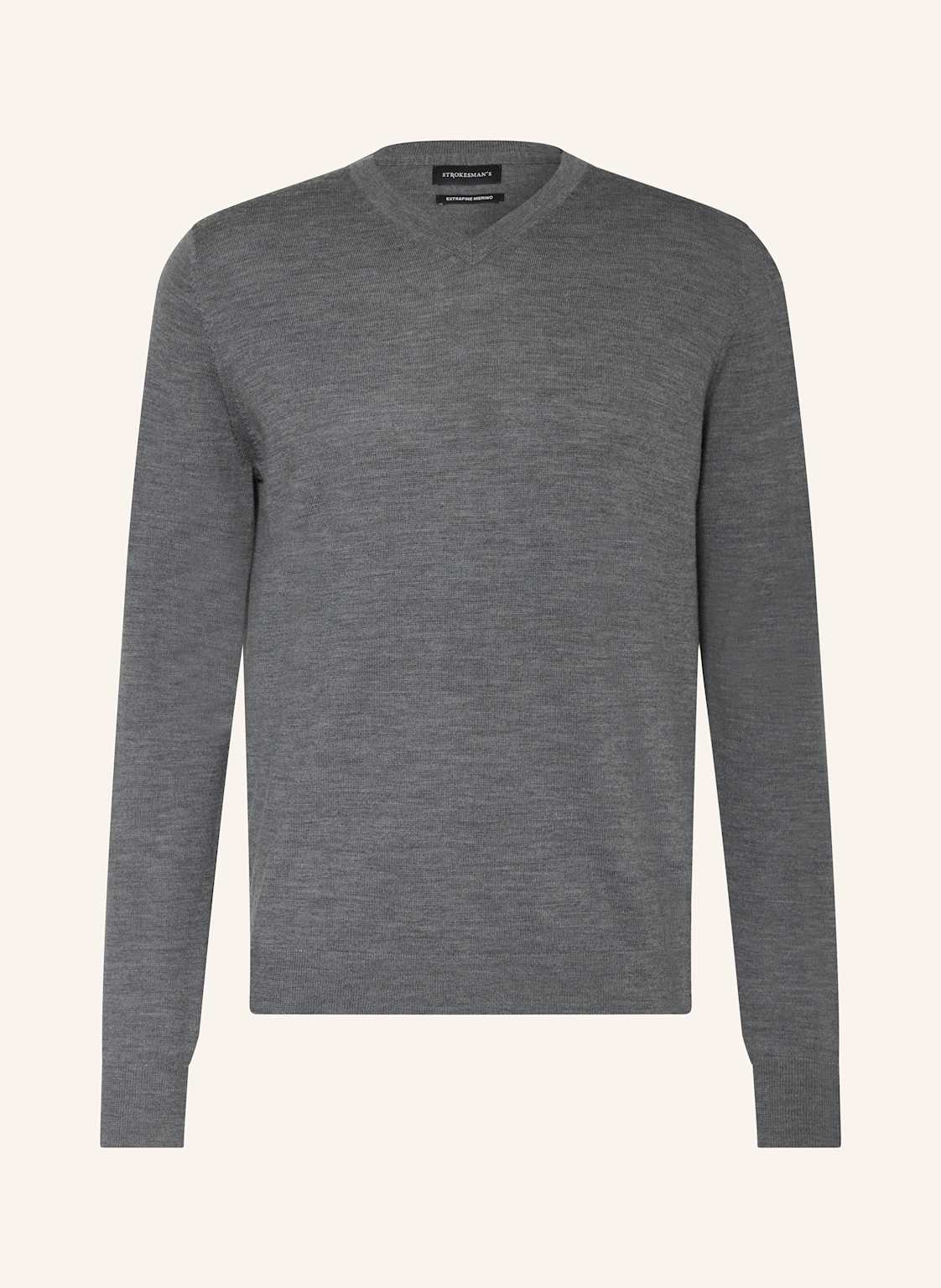 Strokesman's Pullover Aus Merinowolle grau von STROKESMAN'S