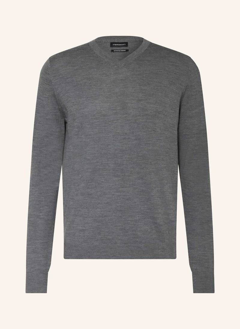 Strokesman's Pullover Aus Merinowolle grau von STROKESMAN'S