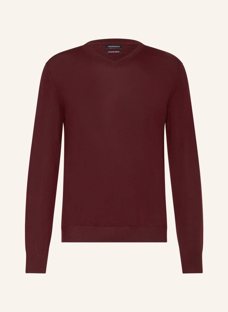 Strokesman's Pullover Aus Merinowolle rot von STROKESMAN'S