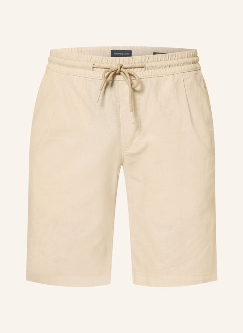 Strokesman's Shorts Regular Fit Mit Leinen beige von STROKESMAN'S