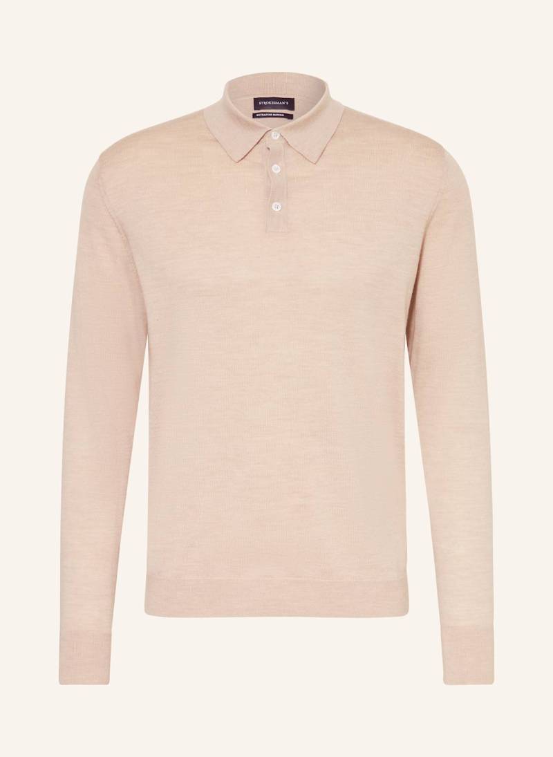 Strokesman's Strick-Poloshirt Aus Merinowolle beige von STROKESMAN'S