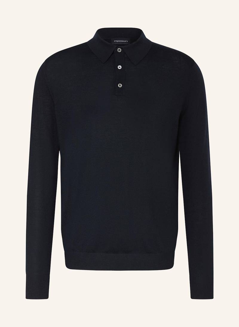 Strokesman's Strick-Poloshirt blau von STROKESMAN'S