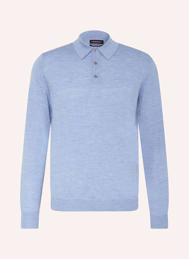 Strokesman's Strick-Poloshirt blau von STROKESMAN'S