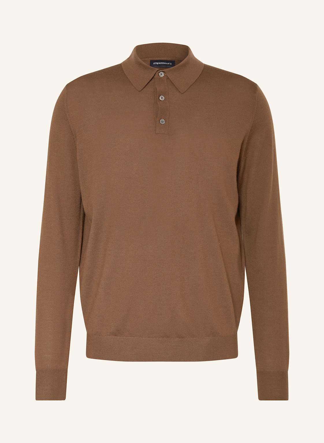 Strokesman's Strick-Poloshirt braun von STROKESMAN'S