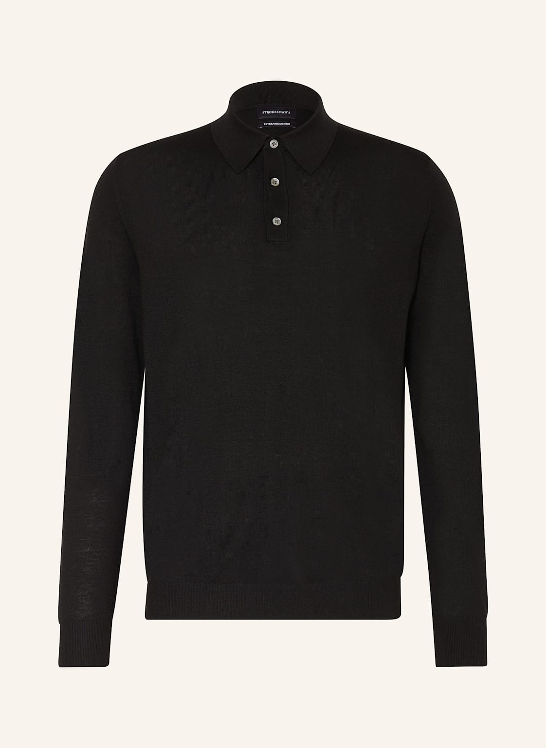Strokesman's Strick-Poloshirt schwarz von STROKESMAN'S