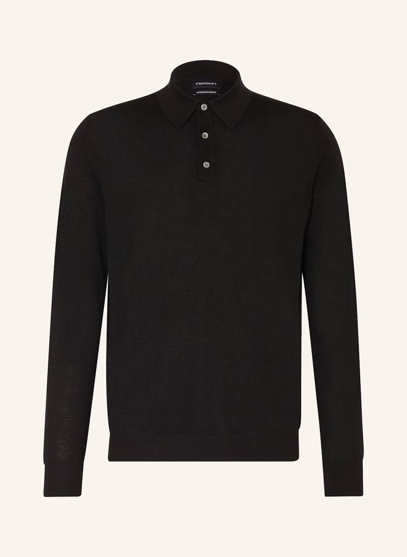 Strokesman's Strick-Poloshirt schwarz von STROKESMAN'S