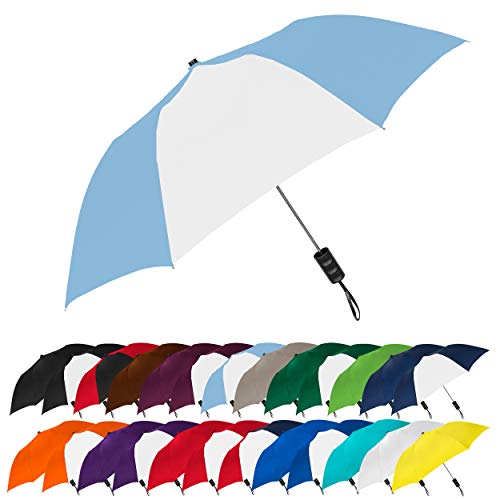 STROMBERGBRAND UMBRELLAS Spectrum Popular Style 15" Automatic Open Umbrella Light Weight Travel Folding Umbrella for Men and Women, (Carolina Blue) von STROMBERGBRAND UMBRELLAS