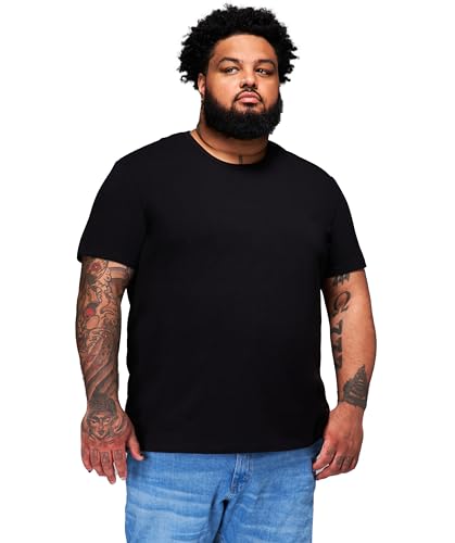 STRONGSIZE Herren Big and Tall Shirts - Stretch-T-Shirt für Freizeitkleidung (erhältlich in längerer und normaler Länge), Schwarz, 3X-Groß von STRONGSIZE