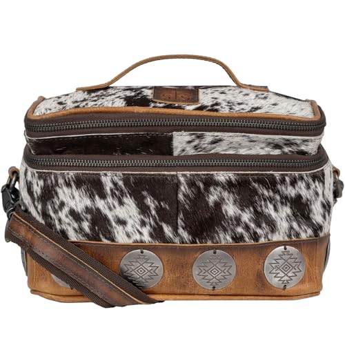 STS Ranchwear Vaquero Glamour STS-34330 Kosmetik-Organizer mit Reißverschluss, Vollnarbenleder, mit 2 Fächern, mehrfarbig, Mehrfarbig/Meereswellen (Ocean Tides), Einheitsgröße, Vaquero Glamour STS von STS Ranchwear