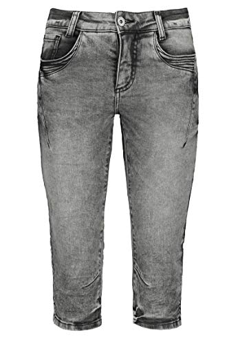 30 Farben Damen Jeans Bermuda Short by Eight2Nine Boyfriend Look tiefer Schritt Jeansbermuda mit Kontrastnähten Washed Kurze Hose (S, GreyC) von STS Ranchwear