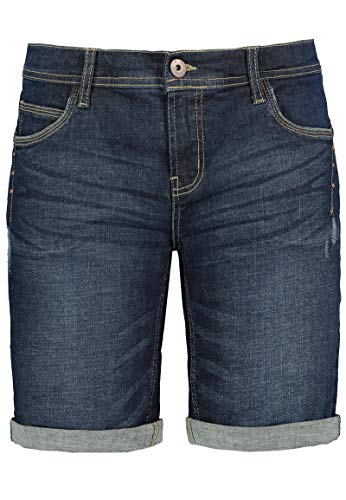 30 Farben Damen Jeans Bermuda Short by Eight2Nine Boyfriend Look tiefer Schritt Jeansbermuda mit Kontrastnähten Washed Kurze Hose (S, NDenim,) von STS Ranchwear