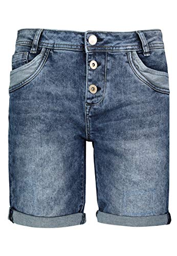 STS 15 Farben Damen Jeans Bermuda Short by Boyfriend Look tiefer Schritt Jeansbermuda mit Kontrastnähten washed (34, destroyed blue) von STS Ranchwear