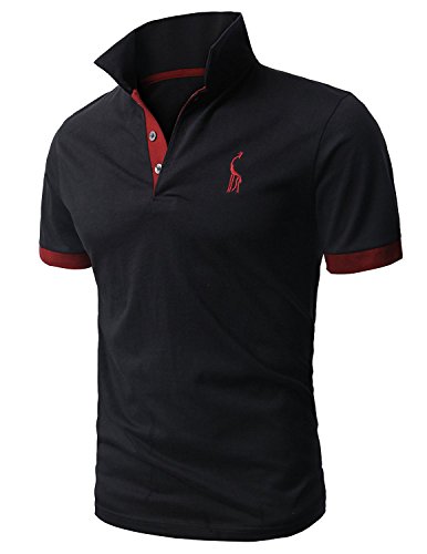 Mentrend-Leisure Poloshirts Herren Basic Kurzarm Polohemd, Schwarz, M von STTLZMC