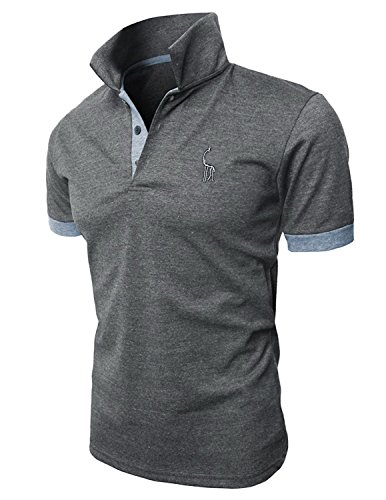 STTLZMC Poloshirts Herren Basic Kurzarm Polohemd M-XXL, Grau, M von STTLZMC