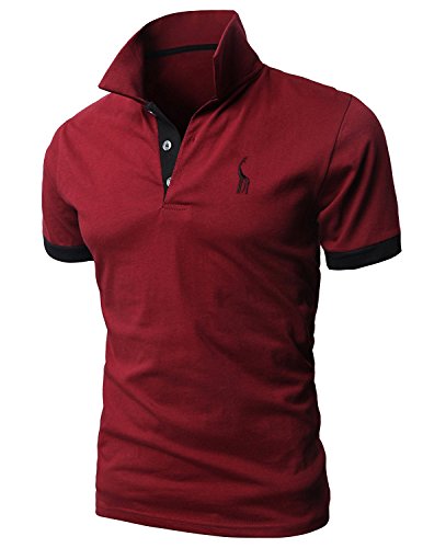STTLZMC Poloshirts Herren Basic Kurzarm Polohemd M-XXL, Rot, L von STTLZMC