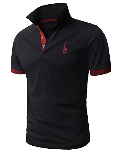 STTLZMC Poloshirts Herren Basic Kurzarm Polohemd M-XXL, Schwarz, L von STTLZMC