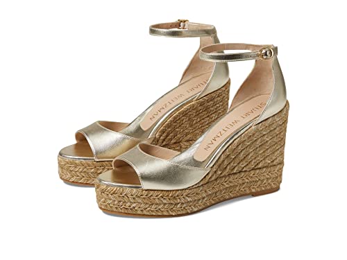 Stuart Weitzman Damen Nudist Curve Espadrille Wedges, Platino 1, 38.5 EU von STUART WEITZMAN