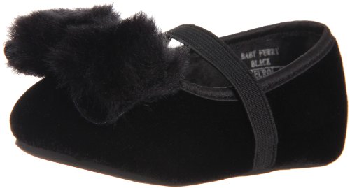 Stuart Weitzman Kinderschuhe Baby Mädchen Furry Lauflernschuhe, Schwarz (Black) von STUART WEITZMAN