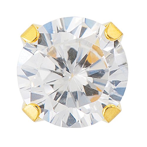 Studex Sensitive Regular Round Zirkonia CZ Vergoldete Ohrstecker 6mm Klauenfassung von STUDEX