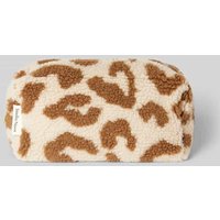 STUDIO NOOS Kosmetiktasche mit Teddyfell Modell 'Ecru Leopard' in Sand, Größe 1 von STUDIO NOOS