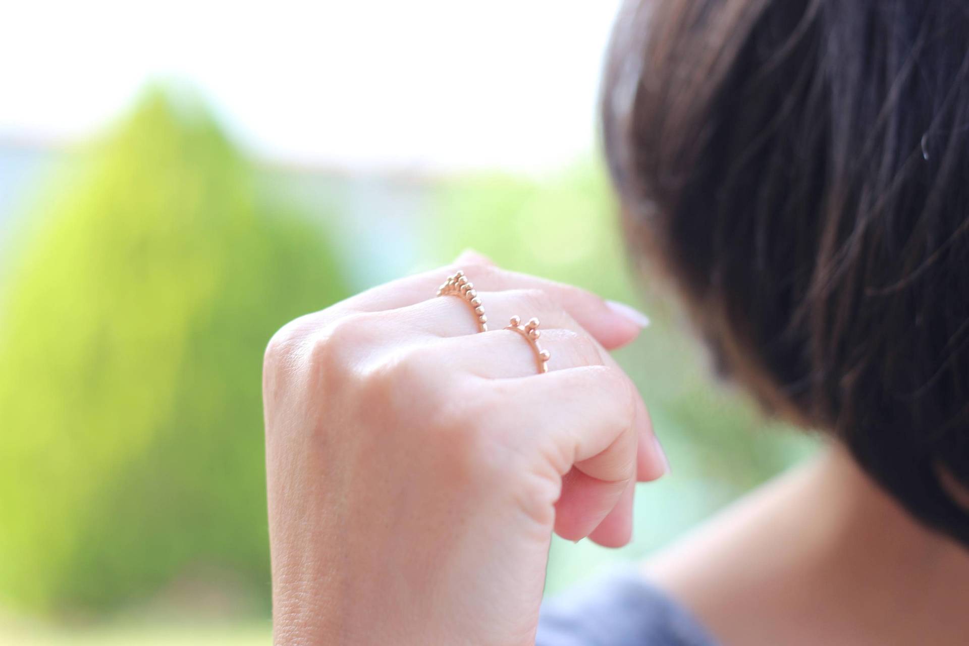Orb Ring Set | 2 Ringe /14K Solid Gold von STUDIORAINJEWELRY
