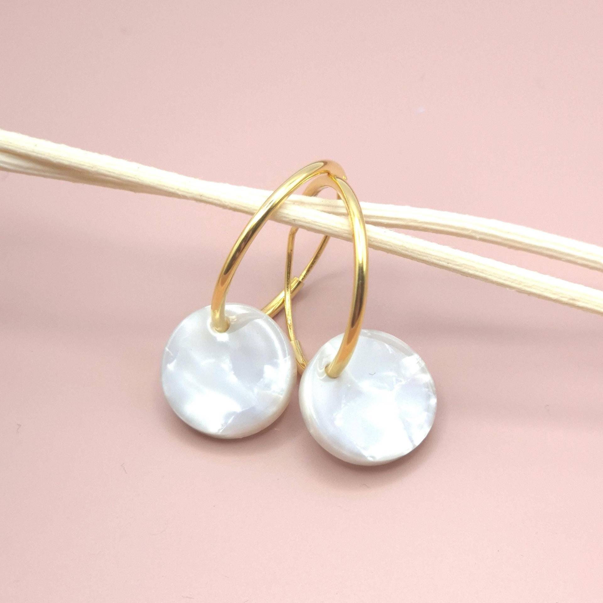 Riga | 925Er Silber Creolen 18K Vergoldet Acetat-Anhänger Ohrringe Gold Geschenk Für Sie von STUDIOTrishDE