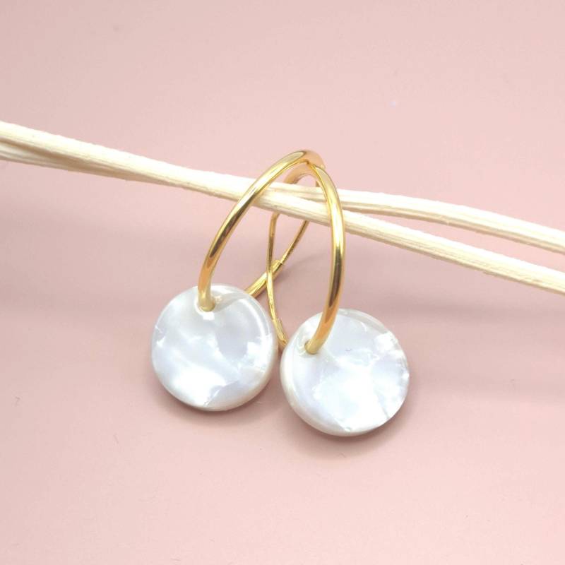 Riga | 925Er Silber Creolen 18K Vergoldet Acetat-Anhänger Ohrringe Gold Geschenk Für Sie von STUDIOTrishDE