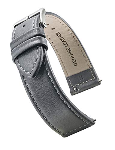 STUNNING SELECTION Alpine Flachnähte Echtes Leder Uhrenarmband mit Schnellverschluss Federstege Grau 12mm, 12 mm, Leder STUNNING SELECTION Alpine Flachnähte Echtes Leder Uhrenarmband mit Schnellverschluss Federstege Grau 12mm, 12 mm, Leder von STUNNING SELECTION