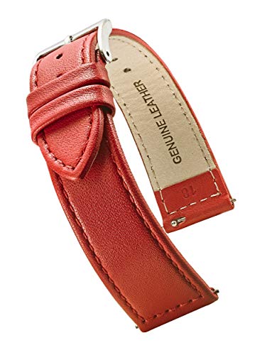 STUNNING SELECTION Alpine Flachnähte Echtes Leder Uhrenarmband mit Schnellverschluss Federstege Rot 16mm, 16 mm, Leder STUNNING SELECTION Alpine Flachnähte Echtes Leder Uhrenarmband mit Schnellverschluss Federstege Rot 16mm, 16 mm, Leder von STUNNING SELECTION