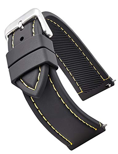 STUNNING SELECTION - Armbanduhr - Silikon - 20 Millimeter - Schwarz / Gelb - Modern - Sport - Schnalle - Wasserfest - Adjustable von STUNNING SELECTION