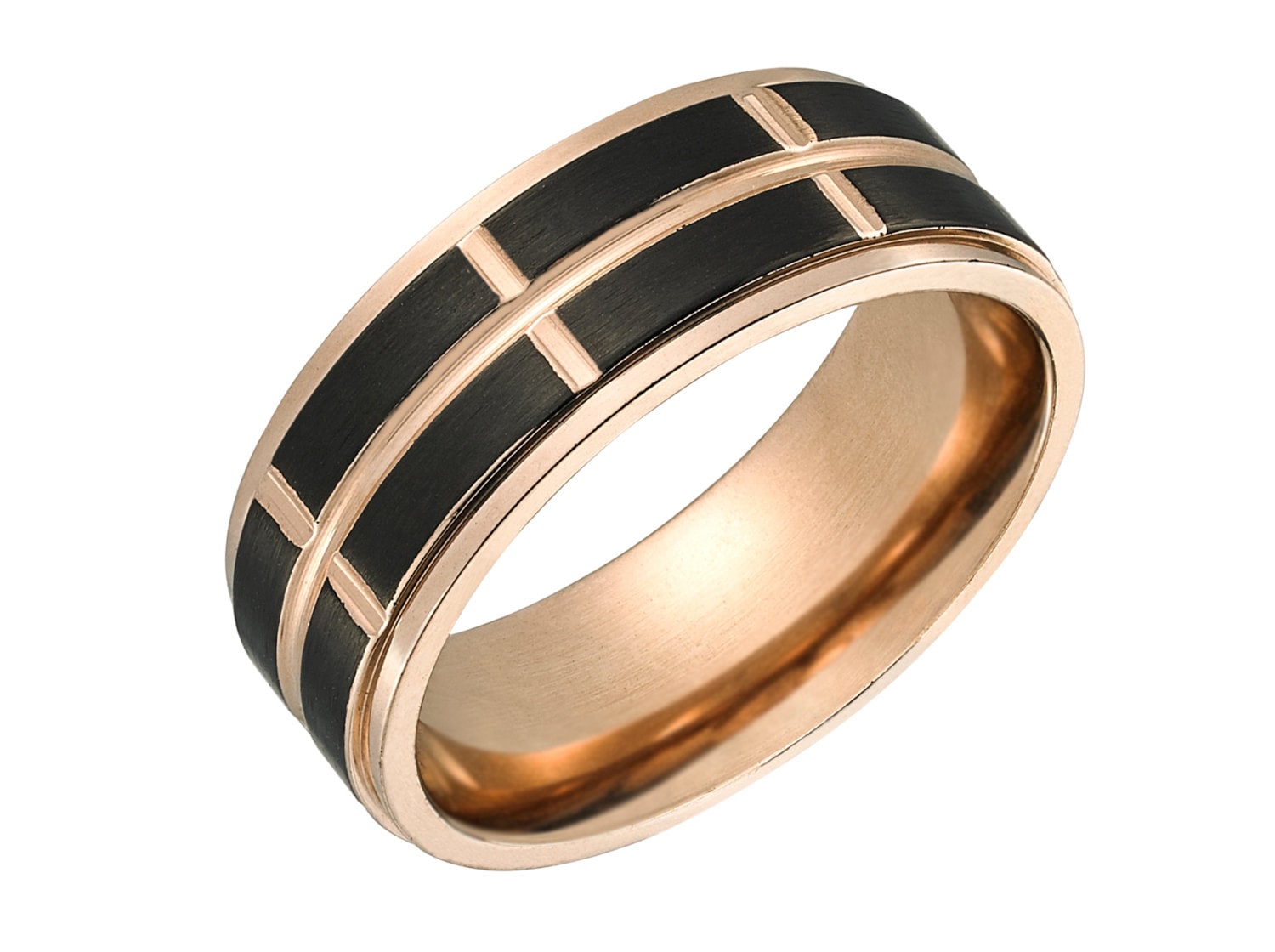 Rosévergoldetes Und Schwarz Plattiertes Titanband | Str-50 - 8 Mm Breit Rosévergoldetes Und Schwarz Plattiertes Titanband | Str-50 - 8 Mm Breit von STUNNINGSELECTION