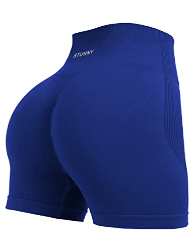 STUNNY Sportliche Workout-Shorts für Damen, aktives Fitnessstudio, nahtlos, Scrunch intensiviert, Po-Lifting, hohe Taille, #0 Navy Blue, Mittel STUNNY Sportliche Workout-Shorts für Damen, aktives Fitnessstudio, nahtlos, Scrunch intensiviert, Po-Lifting, hohe Taille, #0 Navy Blue, Mittel von STUNNY