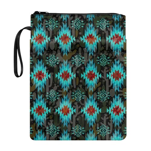 STUOARTE Aztec Southwest Stripe Book Cover with Zipper, Book Cover Protector for Paperback, Washable Fabric Book Sleeve for Book Lovers, 11.4 x 8.7 Inch von STUOARTE