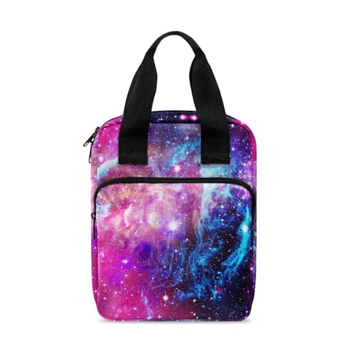 STUOARTE Bibelhülle für Kinder und Erwachsene, tragbare Bibeltasche mit Reißverschluss und Vordertasche, Kirchentasche, Galaxy, Violett und Blau von STUOARTE