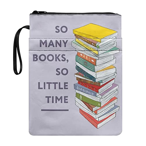 STUOARTE Book Protector Pouch Book Sleeve with Zipper Student Teacher Girl Book Cover for Book Lovers Book Cover for Paperbacks Hardcover Notebook, So Many Books, So Little Time von STUOARTE