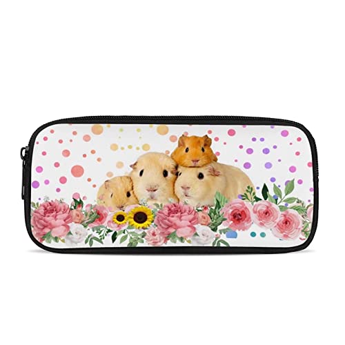 STUOARTE Federmäppchen mit großem Fassungsvermögen, für Büro, Schule, Schreibwaren, Kosmetiktaschen für Kinder, Erwachsene, Damen, Herren, Meerschweinchen-Print, Schuhtasche von STUOARTE