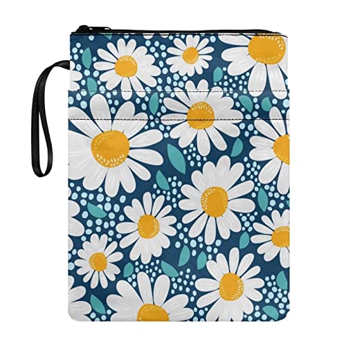 STUOARTE Flower Daisy Book Protector Pouch Book Sleeve with Zipper Student Tacher Book Cover for Book Lovers Girl Women Book Cover for Paperbacks Hardcover Notebook Bible Journal Textbooks von STUOARTE