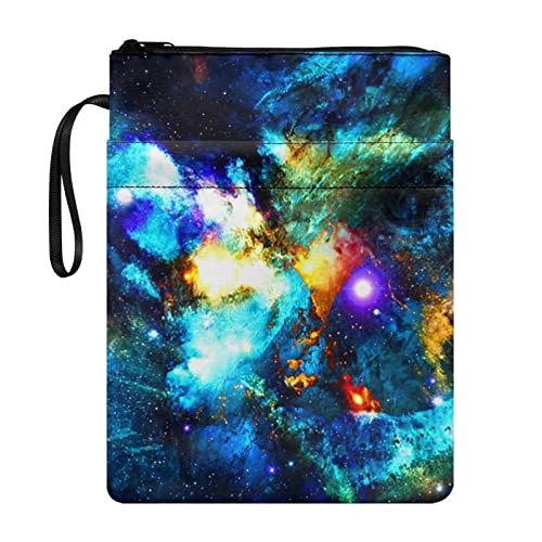 STUOARTE Galaxy Fashion Book Sleeve for Kids Adult, Boys Girls Portable Book Cover Protector with Zipper Book Sleeves for Paperback, 11.4 x 8.7 Inch, Book Sleeve Pouch for Book Lovers von STUOARTE