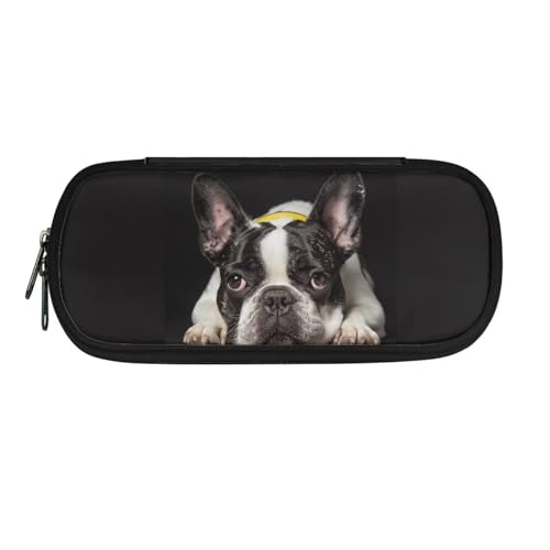 STUOARTE Großes Federmäppchen, tragbare Stifttasche, Organizer-Tasche, Schulbedarf für Schule, Büro, Teenager, Mädchen, Jungen, Boston Terrier, Schwarz und Weiß, Einheitsgröße, Boston Terrier von STUOARTE