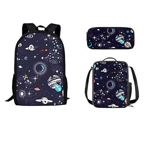 STUOARTE Lustiger Frosch Rucksack Set Druck Kleinkind Rucksack mit Mittagessen Tasche pPencil Case, 3D Grafik Büchertasche Set, Leichte Kinder Reise Rucksack, 3 Stück von STUOARTE