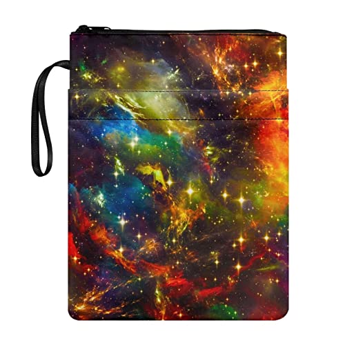 STUOARTE Space Galaxy Book Sleeve with Zipper Kids Adult Book Sleeves for Book Lover Book Sleeve Cover Book Sleeves for Paperback Book Bag von STUOARTE