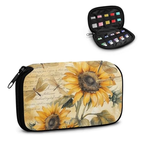 STUOARTE Sunflower Libelle Printed Flash Drive Case USB Storage Case USB Holder Storage Bag USB Case Organizer Holds 10 USB Drive Thumb Drive Jump Drive Memory Stick, Electronic Accessories von STUOARTE