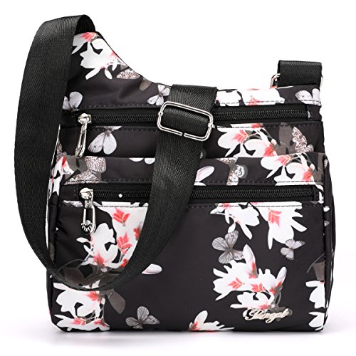STUOYE Nylon-Umhängetasche mit mehreren Taschen für Damen, Magnolien-Blume STUOYE Nylon-Umhängetasche mit mehreren Taschen für Damen, Magnolien-Blume von STUOYE