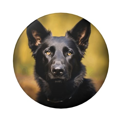 Anstecknadeln, Motiv: Deutscher Schäferhund, 6,1 cm, rund, Metall, personalisierbar, für Bastelbedarf, Weihnachten, Party-Projekte, Schwarz, 1 Stück von STVYUKL